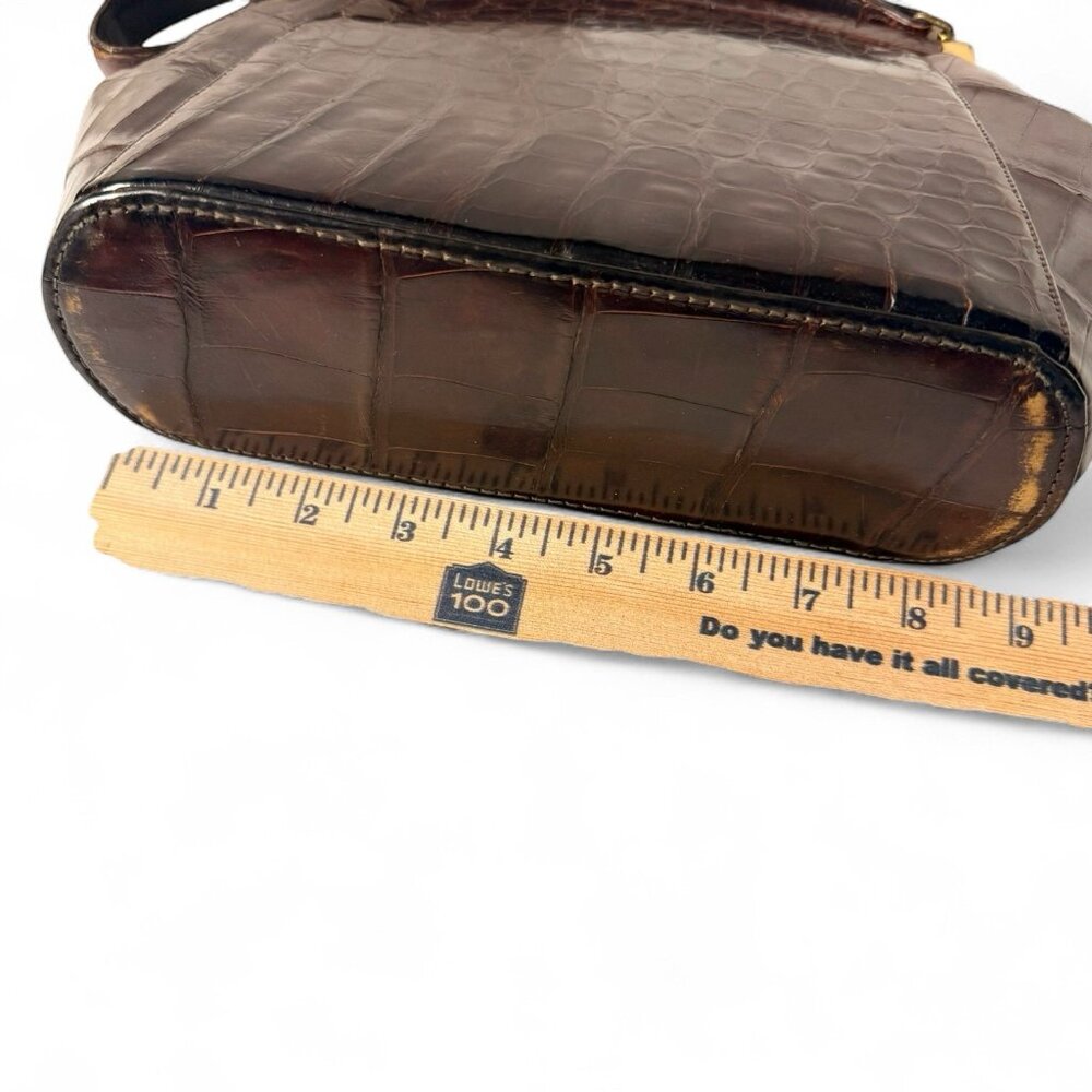 Vintage Alligator Skin Leather Handbag with Coin Purse - Picture 12 of 15